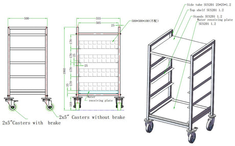 Combisteel Basket Trolley 500X500 - 7490.0272 Clearing Trolleys Combisteel   