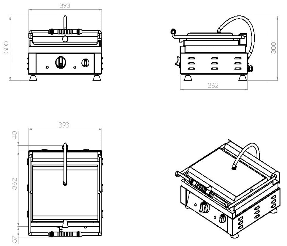Combisteel Contact Grill - 7491.0015 Contact Grills & Panini Makers Combisteel   