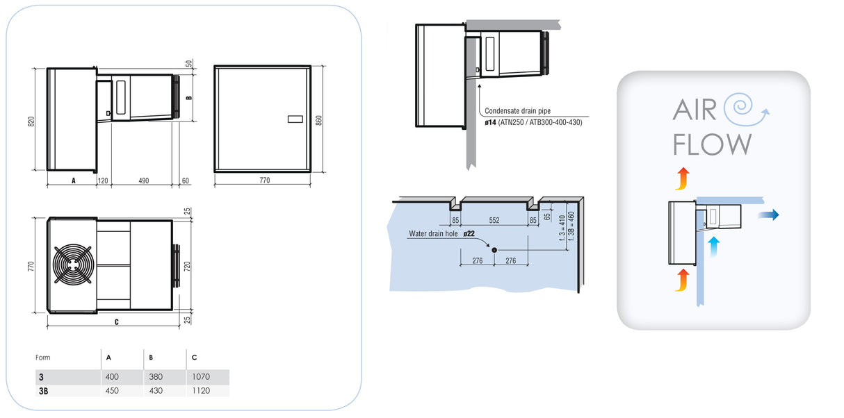 Combisteel Freezer Monoblock Refrigeration Unit Wall-Mounted Straddle Type | Capacity 12.36-18 m3 - 7492.0035 Cold & Freezer Room Refrigeration Units Combisteel