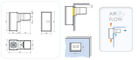 Combisteel Chiller Monoblock Refrigeration Unit Wall-Mounted | Capacity 7.8-13.4 m3 Small - 7492.0130 Cold & Freezer Room Refrigeration Units Combisteel