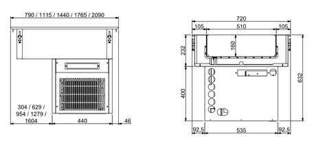 Combisteel Drop-In Refrigerated Unit 2/1 - 160mm - 7495.0050 Combisteel Accessories & Spare Parts Combisteel   