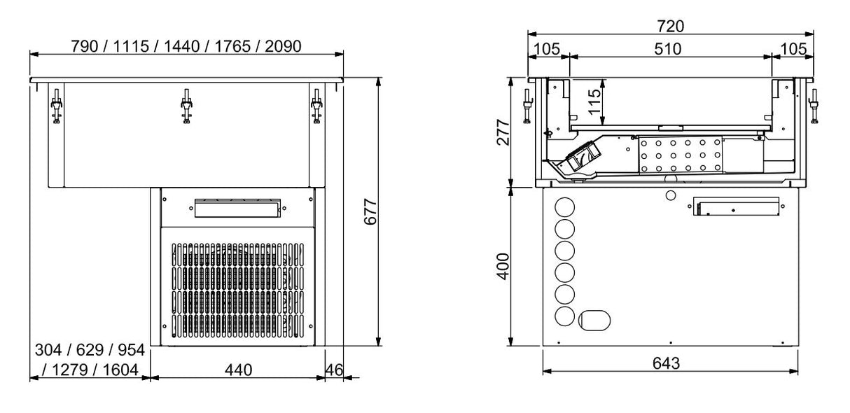 Combisteel Drop-In Refrigerated Unit Ventilated 2/1 - 160mm - 7495.0070 Combisteel Accessories & Spare Parts Combisteel   