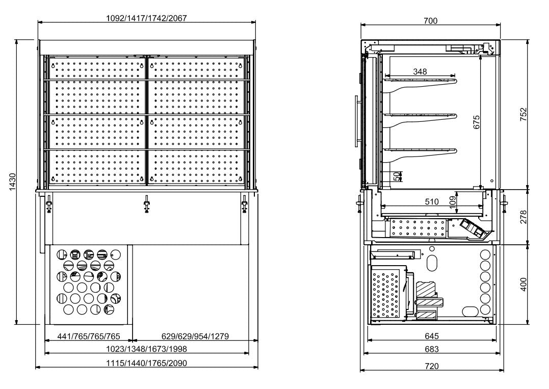 Combisteel Drop-In Cubic Refrigerated Display - Roll-Up 4/1 - 7495.0140 Combisteel Accessories & Spare Parts Combisteel   