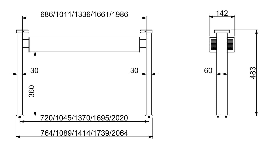 Combisteel Lighting Bar Gantry 2/1 | 7495.0450 Heated Gantry Chef's Rack Combisteel