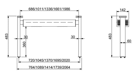 Combisteel Lighting Bar With Ceramic Heating Gantry 2/1 | 7495.0470 Heated Gantry Chef's Rack Combisteel