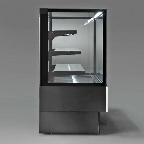 Sterling Pro Black Self Service Deli Patisserie Counter 1.2m Square Glass - EVOK120-BLACK-R290A Standard Serve Over Counters Sterling Pro