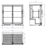 Combisteel Backbar Cooler Black 2 Sliding Doors - 7527.0020 Double Door Bottle Coolers Combisteel   