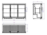 Combisteel Backbar Cooler Black 3 Sliding Doors - 7527.0025 Triple Door Bottle Coolers Combisteel   