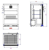 Combisteel Backbar Cooler Black 1 Door - 7527.0030 Single Door Bottle Coolers Combisteel   