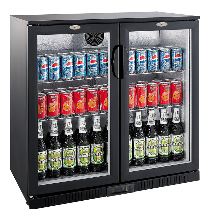 Combisteel Backbar Cooler Black 2 Doors - 7527.0035 Double Door Bottle Coolers Combisteel   