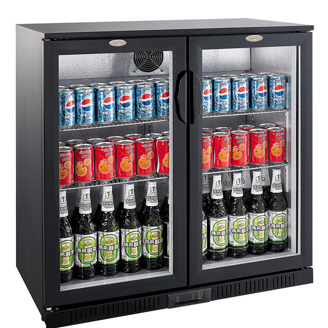 Combisteel Backbar Cooler Black 2 Doors - 7527.0035 Double Door Bottle Coolers Combisteel   