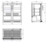 Combisteel Backbar Cooler Black 2 Doors - 7527.0035 Double Door Bottle Coolers Combisteel   