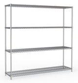 Combisteel Shelf Units 4 Levels 1800 Flat Packed - 7530.0020 Chrome Wire Shelving and Racking Combisteel   