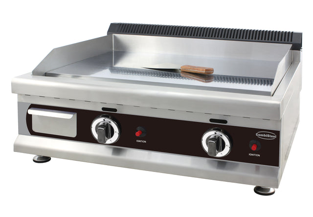 Combisteel Propane Gas Counter Top Frying Griddle Chrome Plated 2 Burner 800mm Wide LPG - 7539.0040 Gas Griddles Combisteel   