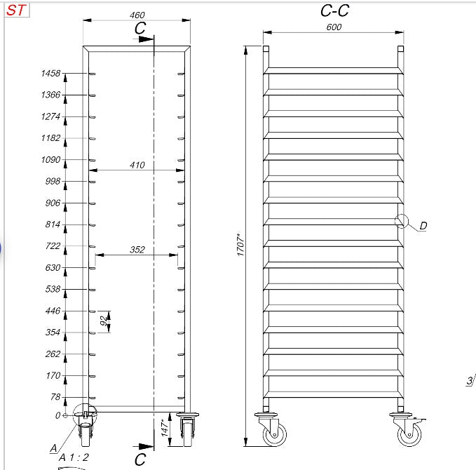 Combisteel Clearing Trolley En 16X - 7819.0034 GN Trolley Combisteel   