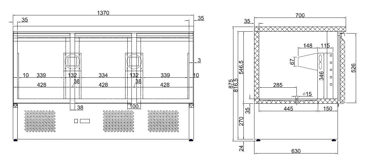 Combisteel Refrigerated Counter 3 Doors - 7950.0112 Refrigerated Counters - Triple Door Combisteel   