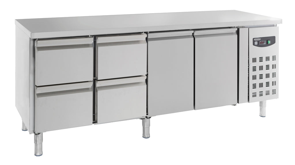 Combisteel 700 Refrigerated Counter 2 Doors And 4 Drawers - 7950.0220 Refrigerated Counters - Double Door Combisteel   