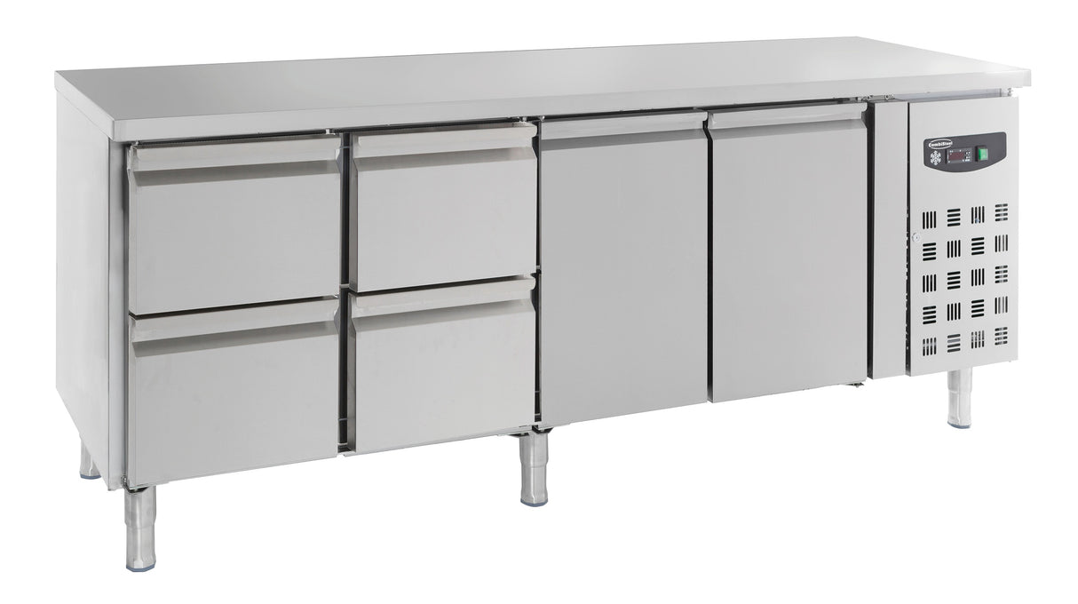 Combisteel 700 Refrigerated Counter 2 Doors And 4 Drawers - 7950.0220 Refrigerated Counters - Double Door Combisteel   