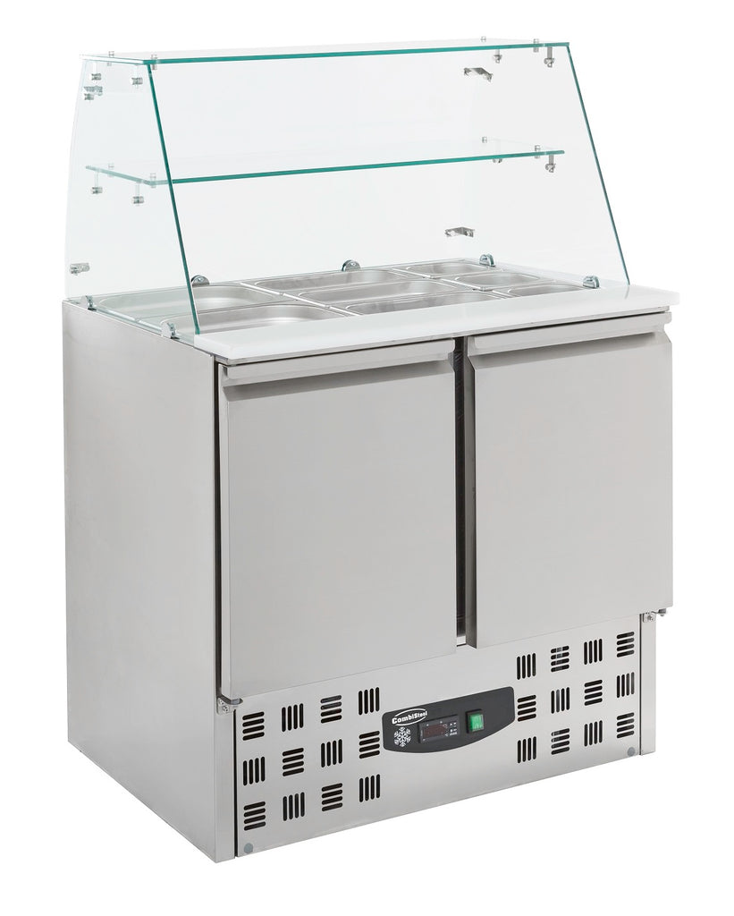 Combisteel Refrigerated Saladette With Glass Cover 2 Doors - 7950.0400 Saladette Counters Combisteel   