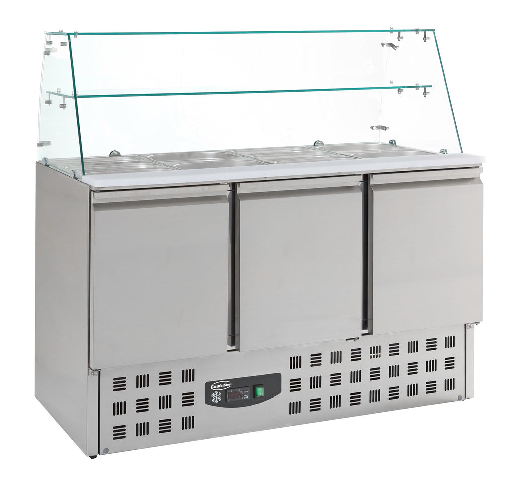 Combisteel Refrigerated Saladettes With Glas 3 Doors - 7950.0405 Saladette Counters Combisteel   