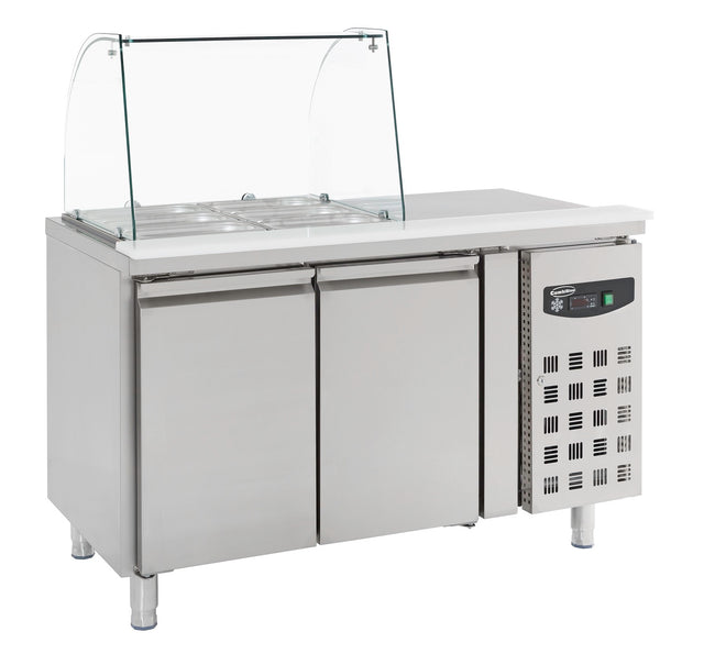 Combisteel Refrigerated Counter With Glass Cover 2 Doors - 7950.0410 Refrigerated Counters - Double Door Combisteel   