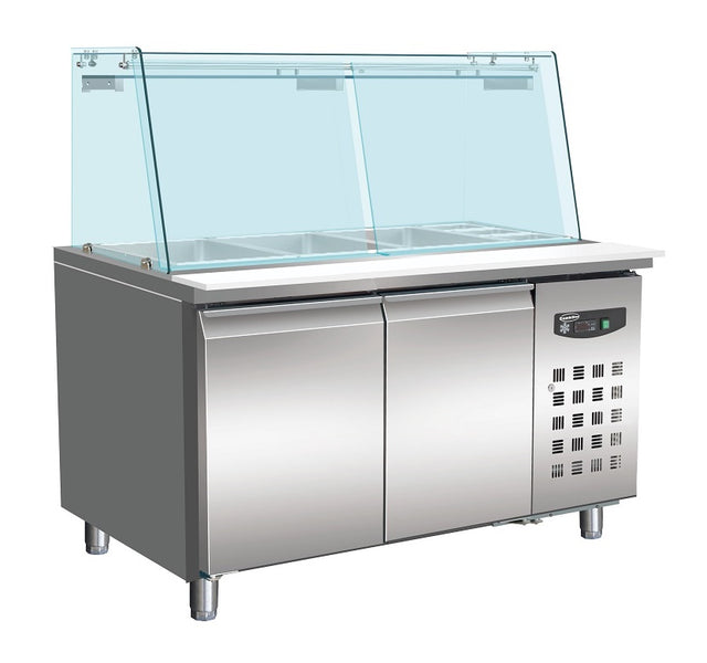 Combisteel Refrigerated Bakery Counter With Glass Cover 2 Doors  4X 1/1 GN Container - 7950.0420 Refrigerated Counters - Double Door Combisteel   