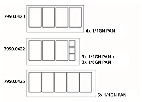 Combisteel 700 Refrigerated Counter With Glass Cover 2 Doors  3X 1/1 + 3X 1/6GN Container - 7950.0422 Refrigerated Counters - Double Door Combisteel   