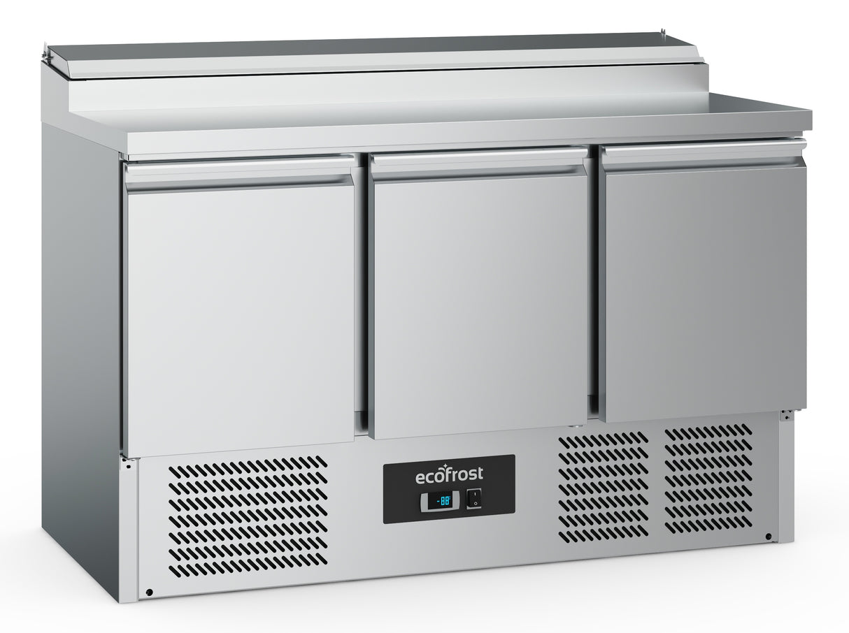 Combisteel Ecofrost Saladette 3 Doors 8x1/6GN Container | 7950.5060 Pizza Prep Counters - 3 Door Combisteel
