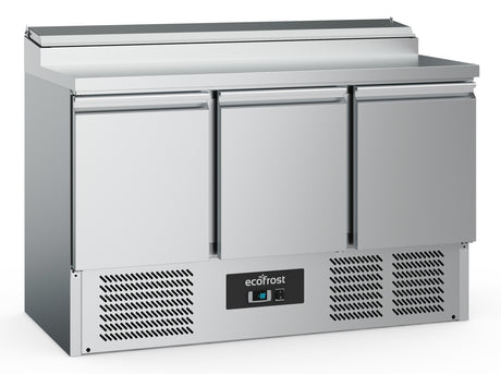 Combisteel Ecofrost Saladette 3 Doors 8x1/6GN Container | 7950.5060 Pizza Prep Counters - 3 Door Combisteel