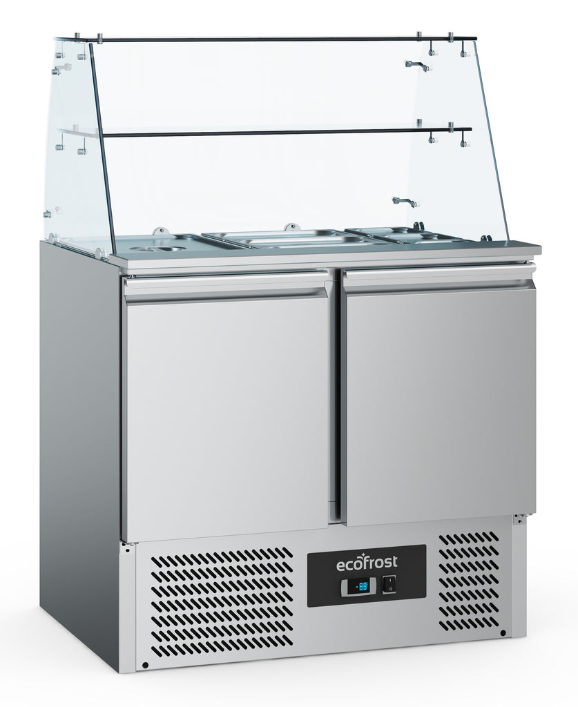 Combisteel Ecofrost Refrigerated Saladette With Glass Cover 2 Doors | 7950.5105 Saladette Counters Combisteel