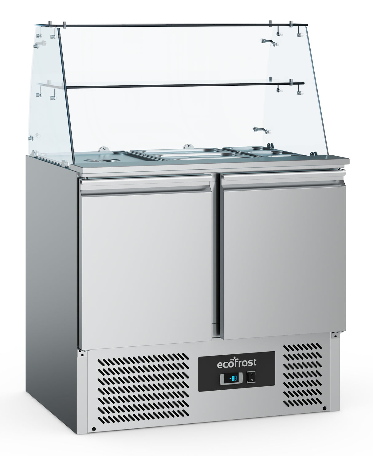 Combisteel Ecofrost Refrigerated Saladette With Glass Cover 2 Doors | 7950.5105 Saladette Counters Combisteel