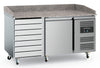 Combisteel Ecofrost Pizza Counter 1 Door 7 Drawers With Wheels | 7950.5145 Counter Fridges With Drawers Combisteel