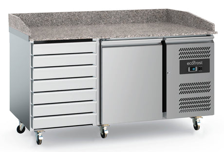 Combisteel Ecofrost Pizza Counter 1 Door 7 Drawers With Wheels | 7950.5145 Counter Fridges With Drawers Combisteel
