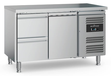 Combisteel Ecofrost 700 Refrigerated Counter 1 Door & 2 Drawers With Adjustable Feet | 7950.5155 Counter Fridges With Drawers Combisteel