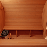 Kove 5-6 Person Spruce Barrel Sauna with Front Porch & 8kW Electric Heater | KOVE-BAR6 Outdoor Barrel Electric Heated Saunas Kove Designs