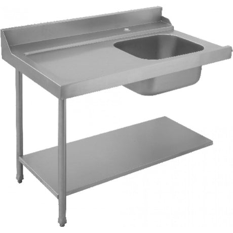 Prodis T80205 1200mm Entry Table (Left) With Sink & Splashback Compatible With T Series Dishwasher Sinks Prodis