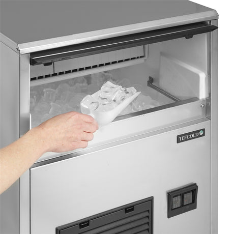 Tefcold Ice Maker Stainless Steel 37kg/24hr Output 16kg Storage - TC37 Ice Machines Tefcold
