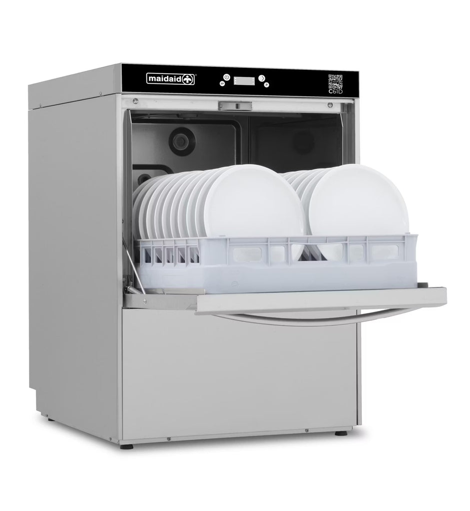 Maidaid 500X600mm Commercial Undercounter Dishwasher with Fitted Drain Pump | C61D Dishwashers Maidaid Halcyon