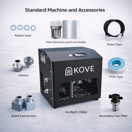 KOVE Core 0.5HP Ice Bath Chiller – 695W Temperature-Controlled Cooling System - Black Ice Baths & Cold Plunges Kove Designs