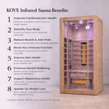 Empire Kove 1-Person Infrared Sauna Cabin Compact – Hemlock Wood, Glass Front, Bluetooth & Full Spectrum Heating | KOVE-INF1 Indoor Infrared Saunas Kove Designs
