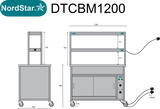 Nordstar NordStar Hot Cupboard Bain Marie 3 x 1/1GN With 2 Tier Heated Gantry | DTCBM1200 Hot Cupboards Nordstar