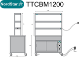 Nordstar NordStar Hot Cupboard Bain Marie 3 x 1/1GN With 3 Tier Heated Gantry | TTCBM1200 Hot Cupboards Nordstar