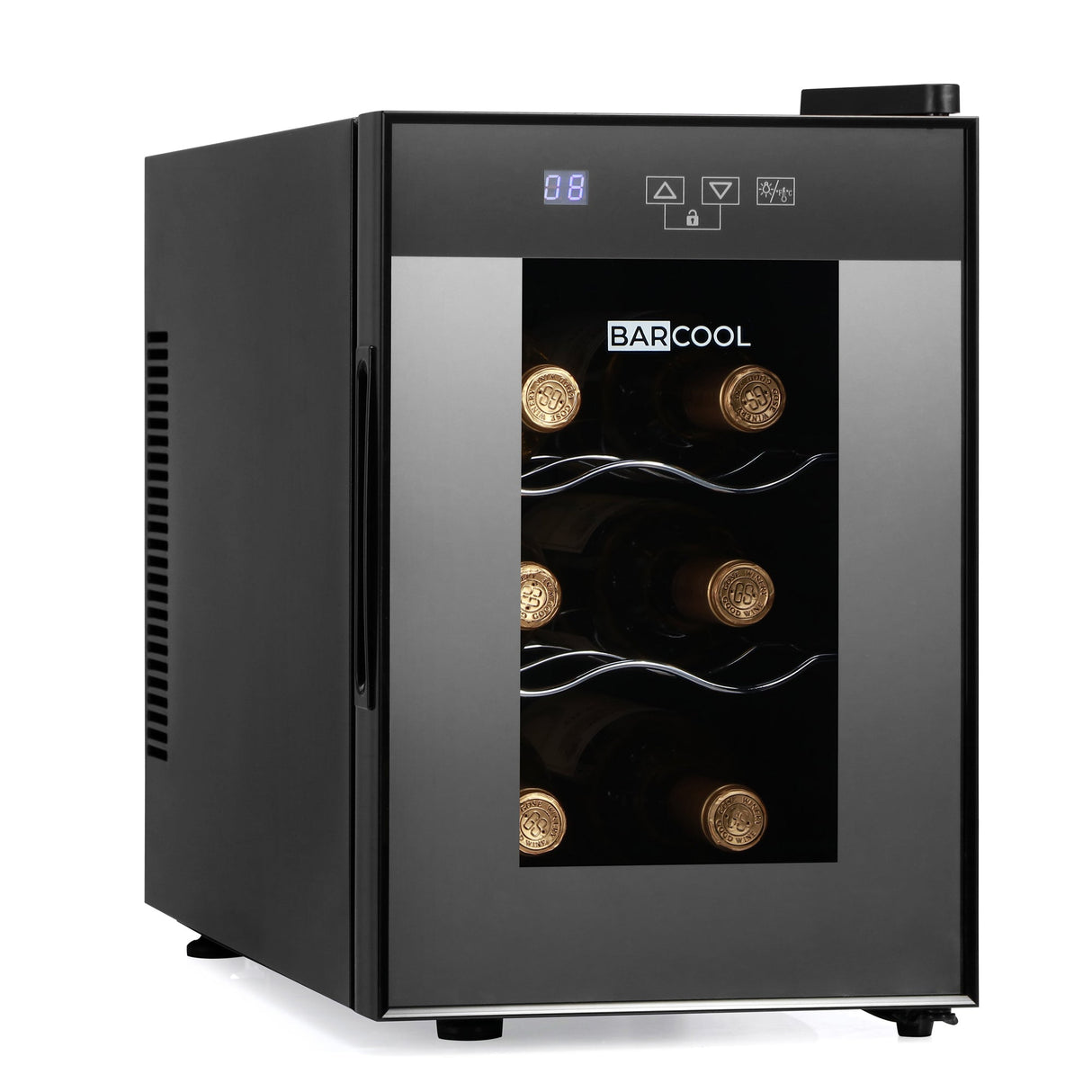 Barcool Vino6 LED Wine Cooler Compact Countertop Drinks Display Fridge 6 Bottle Capacity