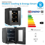 Barcool Vino6 LED Wine Cooler Compact Countertop Drinks Display Fridge 6 Bottle Capacity