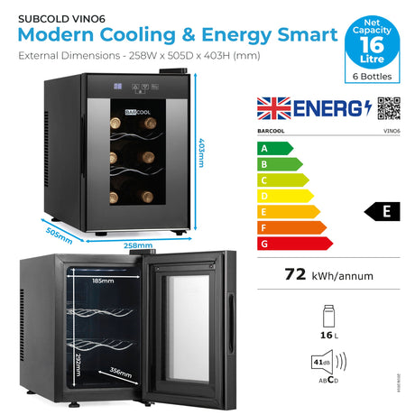 Barcool Vino6 LED Wine Cooler Wine Fridge Subcold Ltd