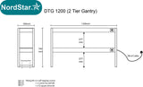 Nordstar Heated Gantry Double Tier Chefs Rack Overshelf 1200mm 6 Quartz Lamp | DTG1200 Heated Gantry Chef's Rack Nordstar