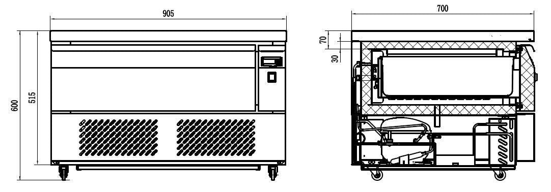 Combisteel Single Drawer Dual Temperature Counter Fridge Freezer 2 x GN 1/1 - 7450.0230 Counter Fridges With Drawers Combisteel   
