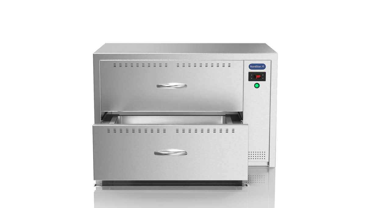 Nordstar Food Warming Drawer - Commercial Hot Holding 2 Drawer Unit Dry Heat | NSWD2 Food Warming Drawers Nordstar