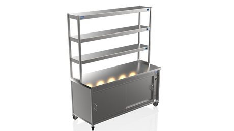 Nordstar Hot Cupboard With Heated Triple Tier Gantry Chef Pass 1800mm | TTC1800 Hot Cupboards Nordstar