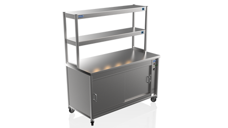 Nordstar Hot Cupboard With Heated Double Tier Gantry Chef Pass 1500mm | DTC1500 Hot Cupboards Nordstar